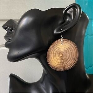 2/$29 Handmade Natural Wood Statement Earrings Lightweight Bold Western NWT